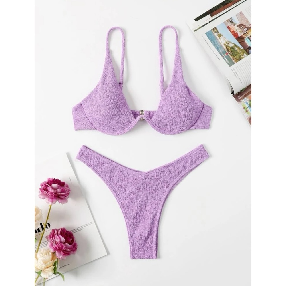 💞 2 for $15 💞 NIB SHEIN Swim High Cut Underwire Bikini Swimwear